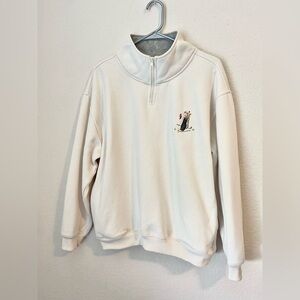 Orvis Cream Zip Up Sweater Cozy Style